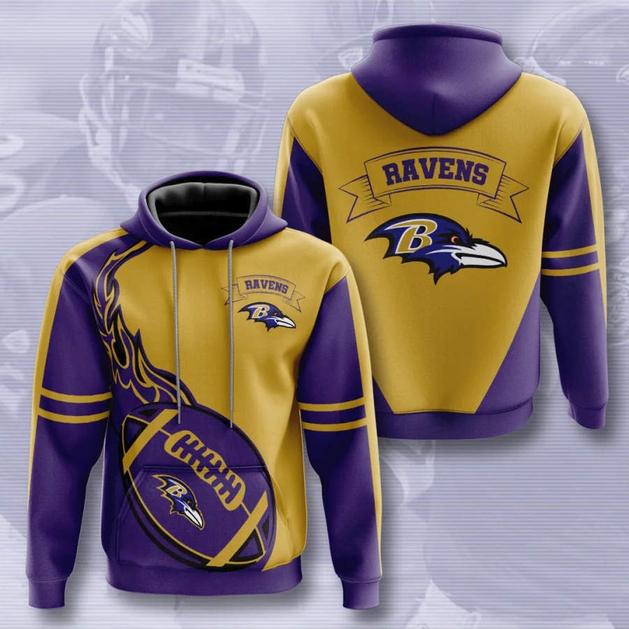 Baltimore Ravens Hoodie Flame Balls Graphic Gift for Fans 0