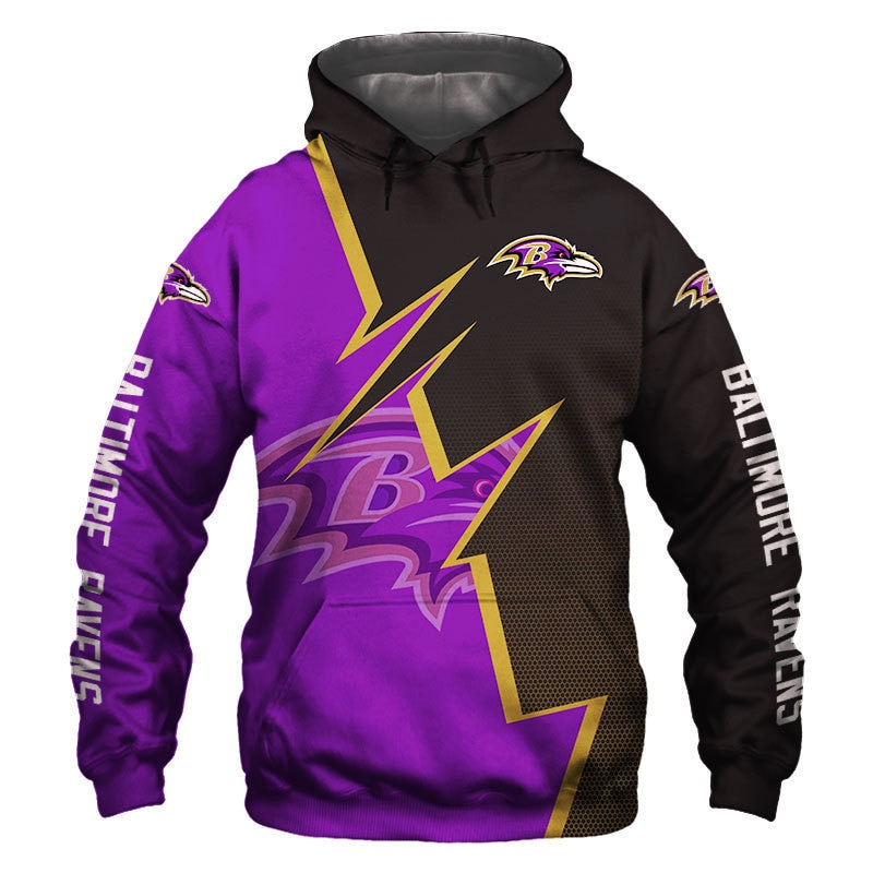 Baltimore Ravens Hoodie Zigzag Graphic Zip Hoodie Gift for Fans 0