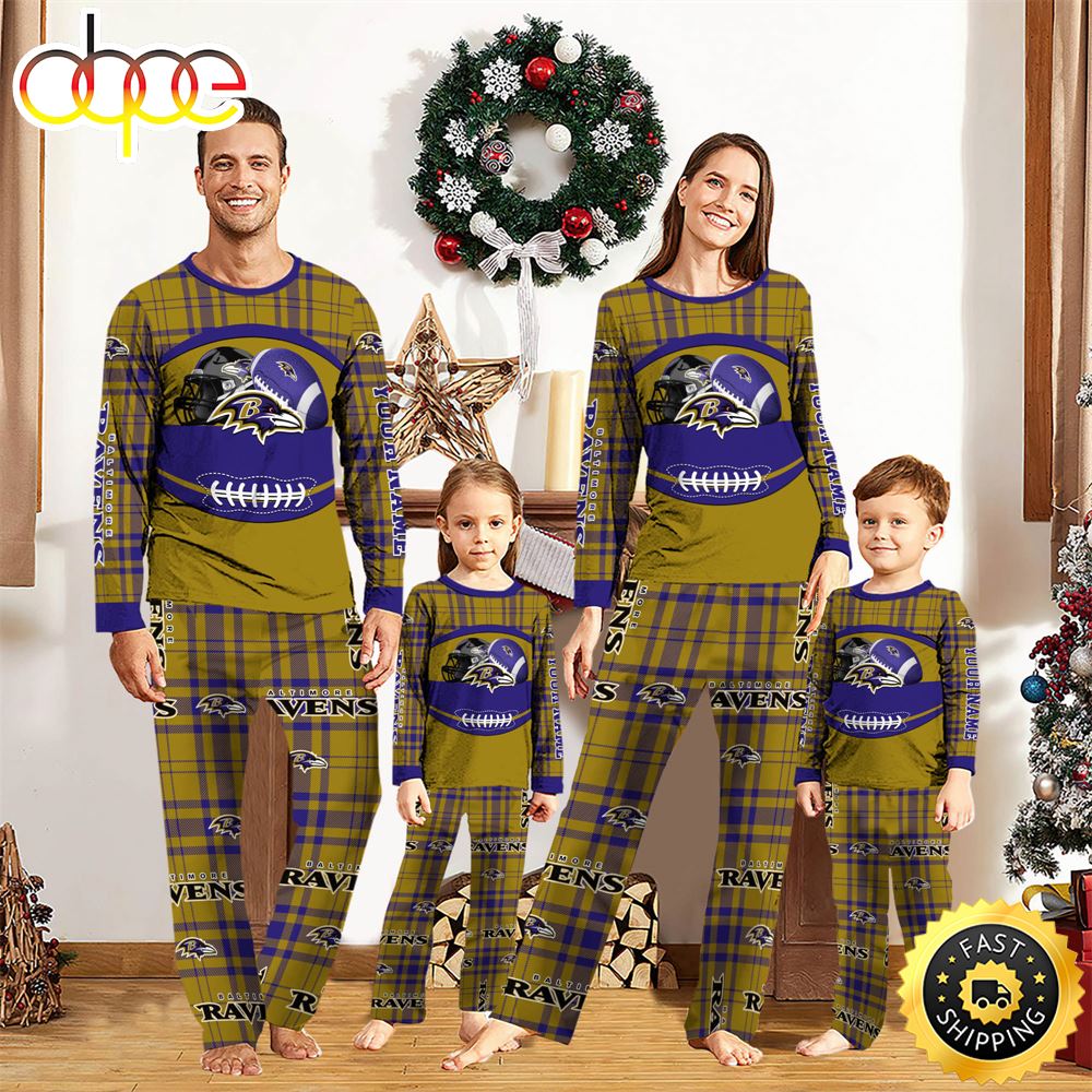Baltimore Ravens NFL Custom Your Name Football Team Pajamas ehrgsw