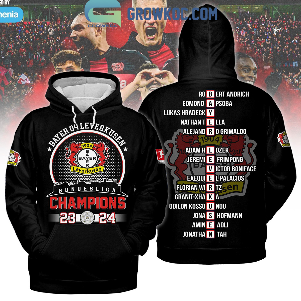 Bayer Leverkusen Bundesliga Champions 2023 2024 Hoodie Shirts2B1 wmThB