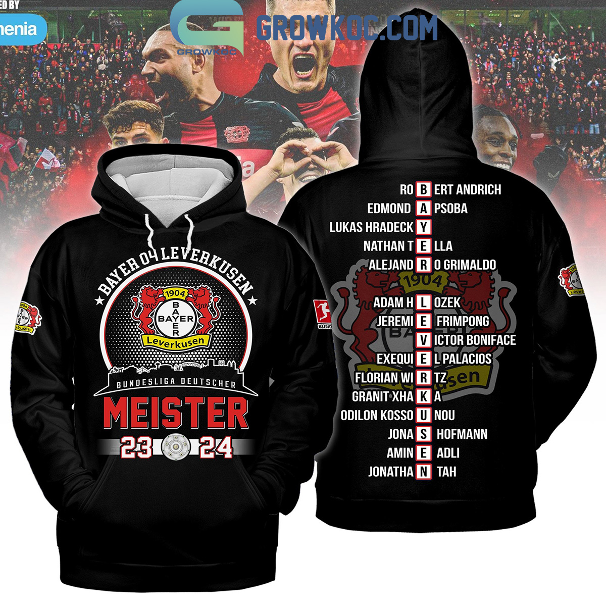 Bayer Leverkusen Bundesliga Deutscher Meister 2023 2024 Hoodie Shirts2B1 7Qo7K