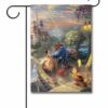 Beauty and the Beast Thomas Kinkade Disney Garden Flag