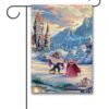 Beauty and the Beast Winter Thomas Kinkade Garden Disney Flag