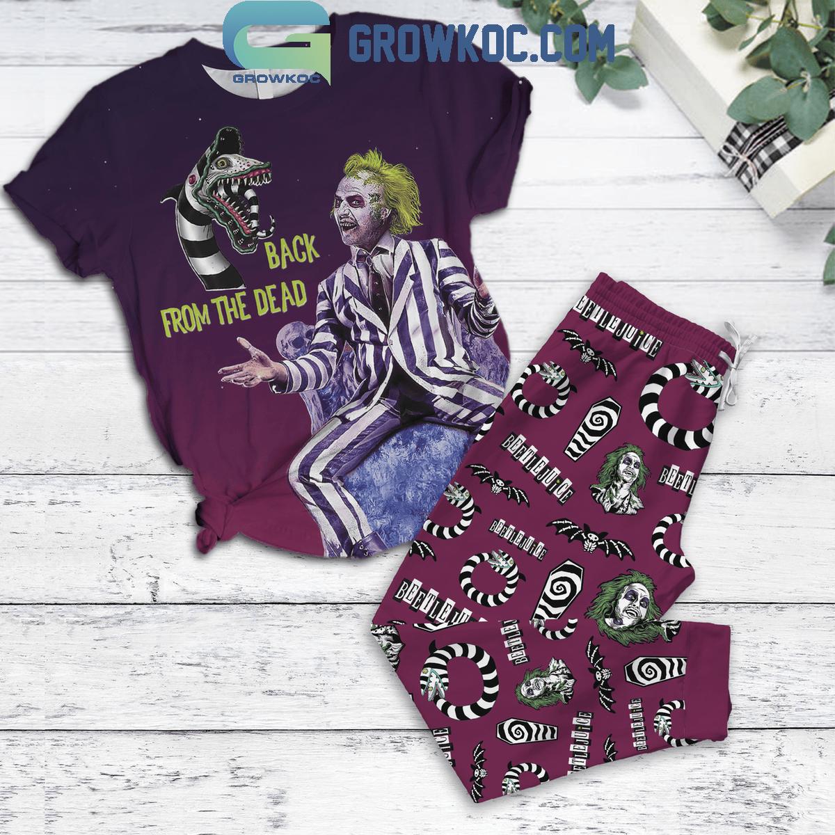 Beetlejuice 2 Back From The Dead 2024 Fleece Pajamas Set 1 COHrB