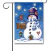 Believe Snowman Christmas Garden Flag