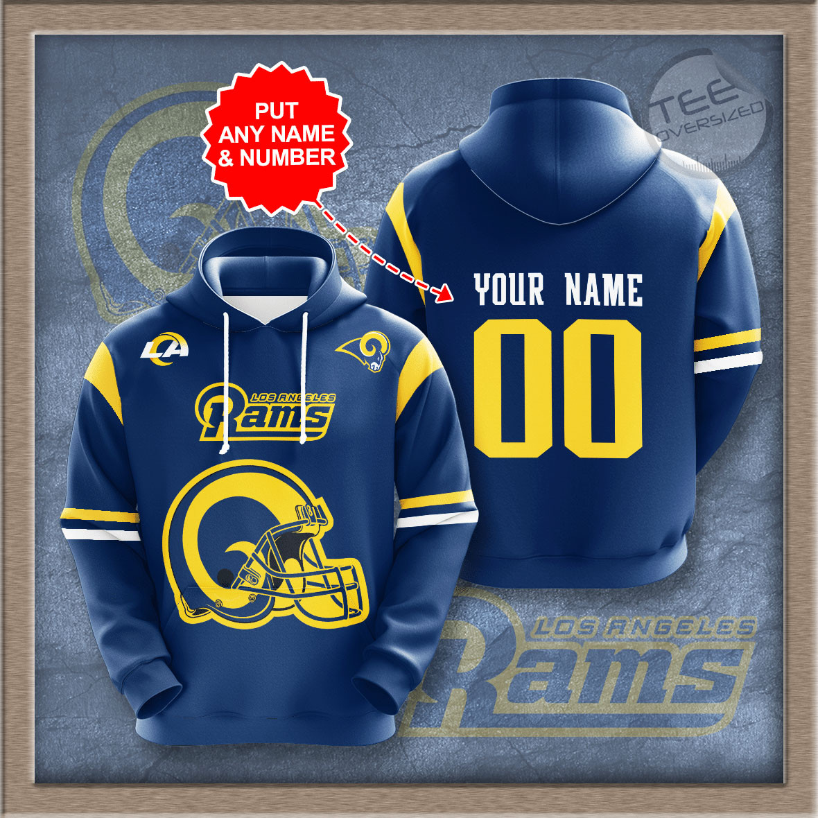 Best Selling All Over Print NFL Hoodie for Los Angeles Rams Fans 0