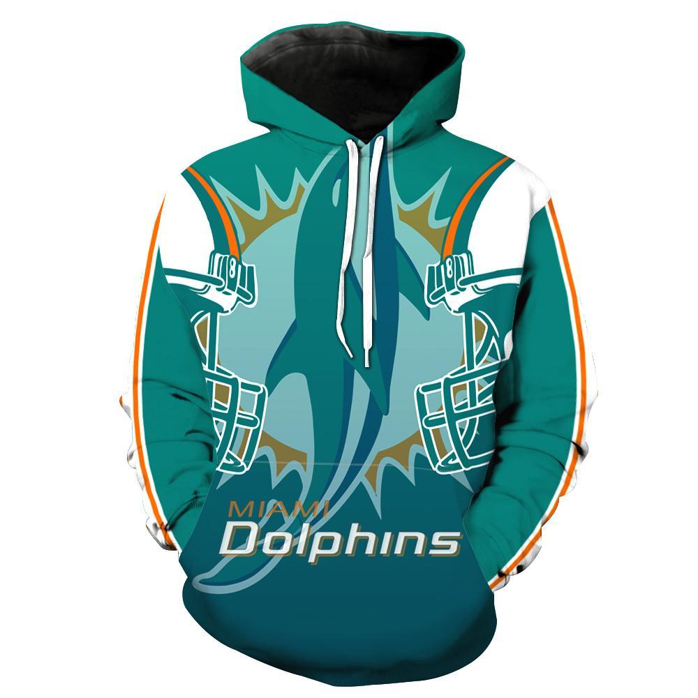 Best Selling Miami Dolphins Hoodie with All Over Print Design Perfect for Fans 0