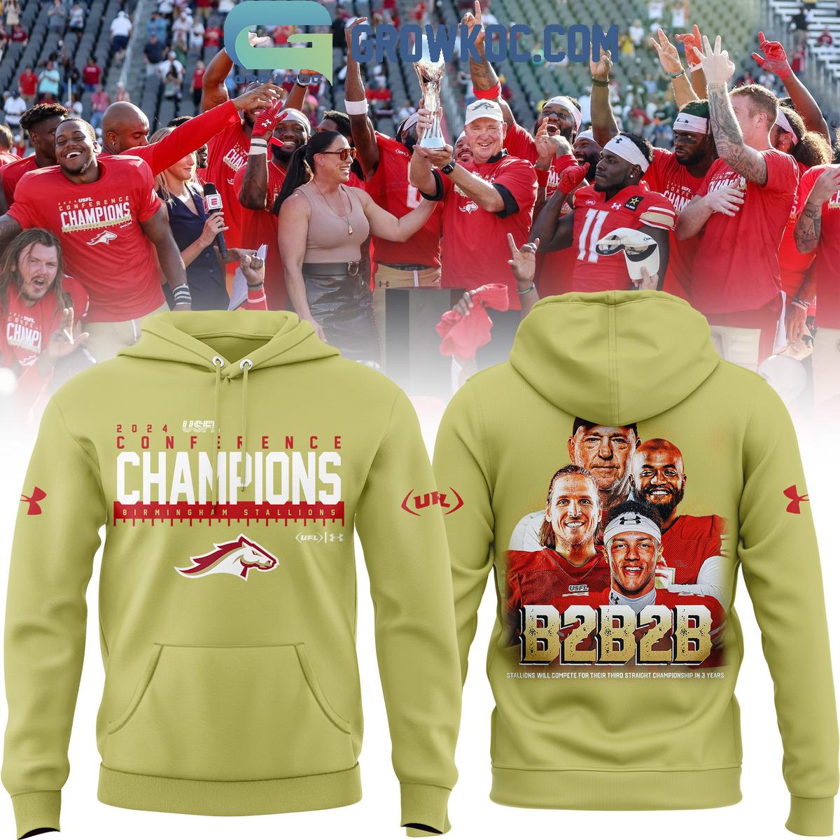 Birmingham Stallions 2024 USFL Conference Champions Challenge Hoodie Shirts 1 Q0s7U