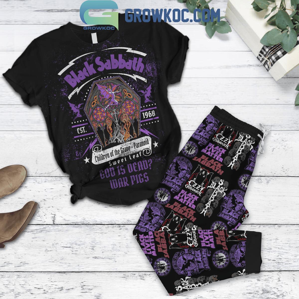 Black Sabbath God Is Dead War Pigs Fleece Pajamas Set 1 7ECSA