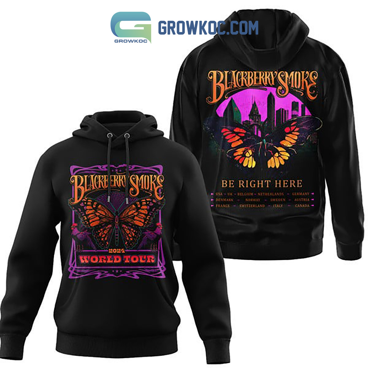 Blackberry Smoke Be Right Here Black Design Hoodie Shirts2B1 I2yIb