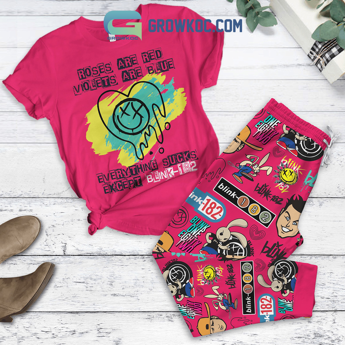 Blink 182 Everything Sucks Except Fleece Pajamas Set2B1 LkJOX