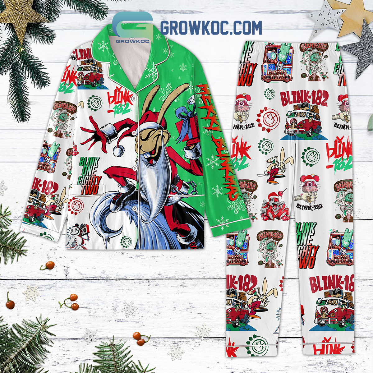 Blink 182 Merry Christmas Pajamas Set2B1 0CajA