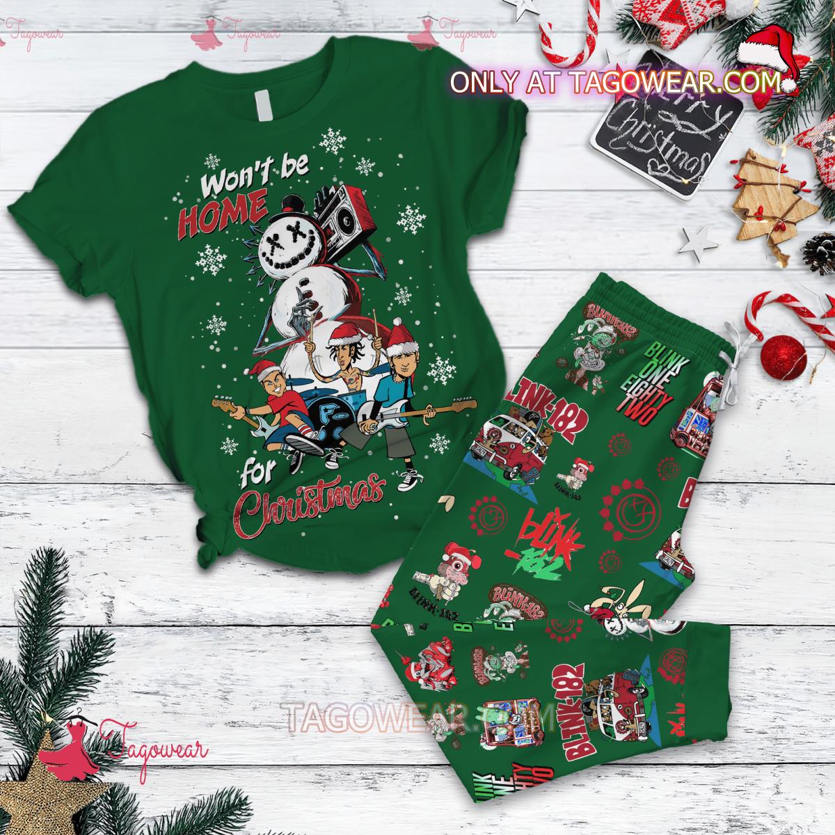 Blink 182 Wont Be Home For Christmas Pajamas Set