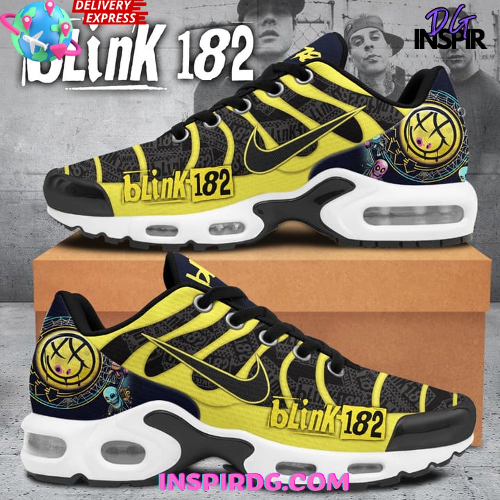 Blink182 Golden Limited Edition Air Max Plus Shoes 1