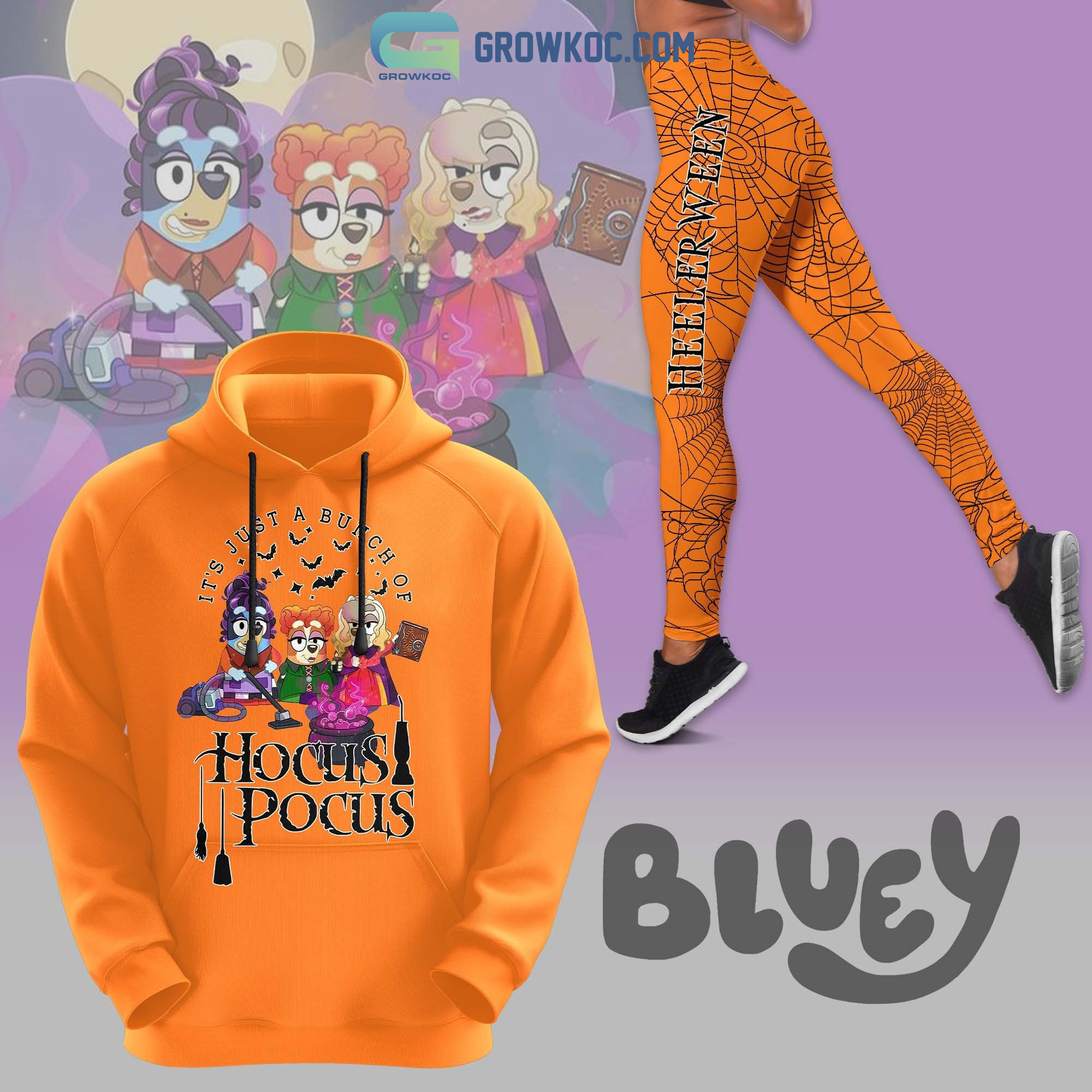 Bluey Heelerween Mix Hocus Pocus Hoodie Leggings Set2B1 T3hvc