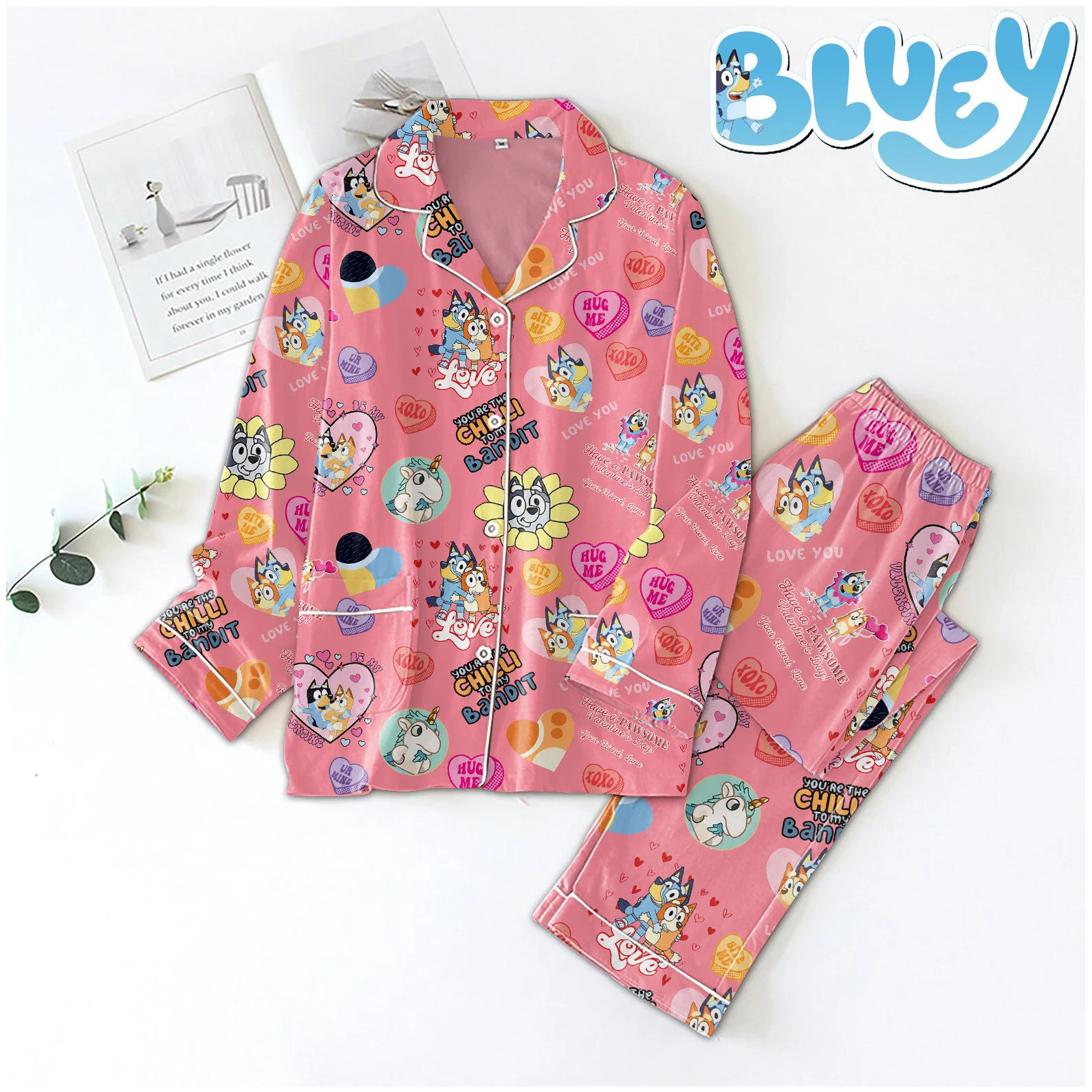 Bluey Icons Bundle Pink Pajamas Set2B1 UXN7o