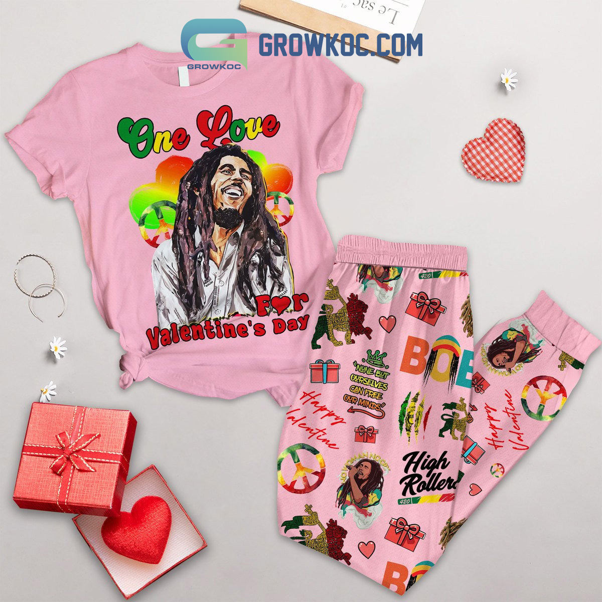 Bob Marley One Love Fleece Pajamas Set2B1 y8CVd