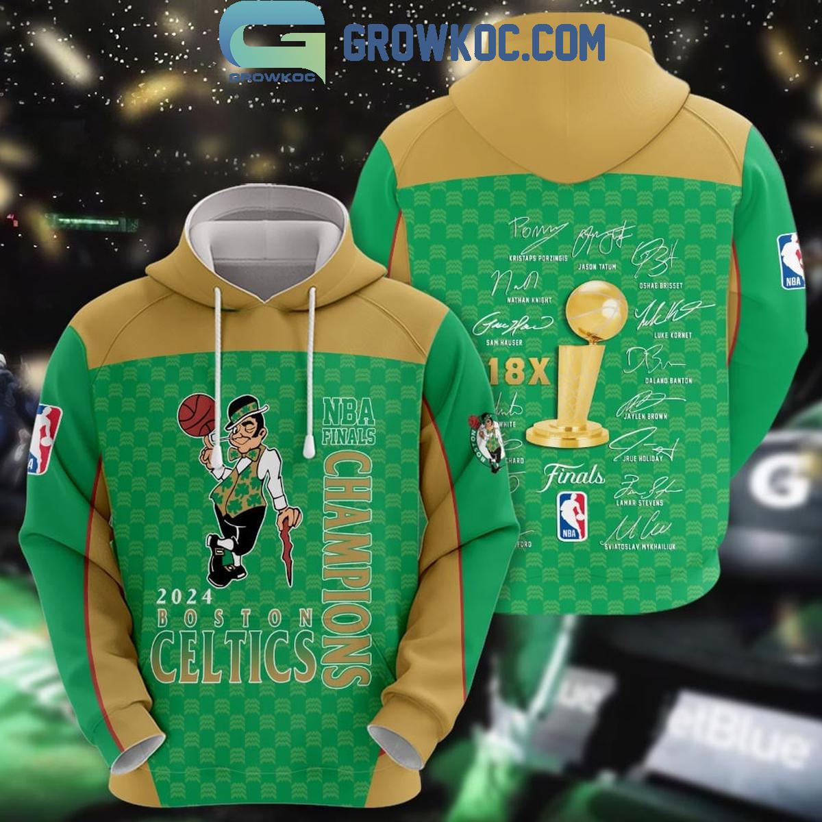 Boston Celtics 2024 NBA Finals Champions 18X Players Signature Hoodie Shirt 1 aIkNB