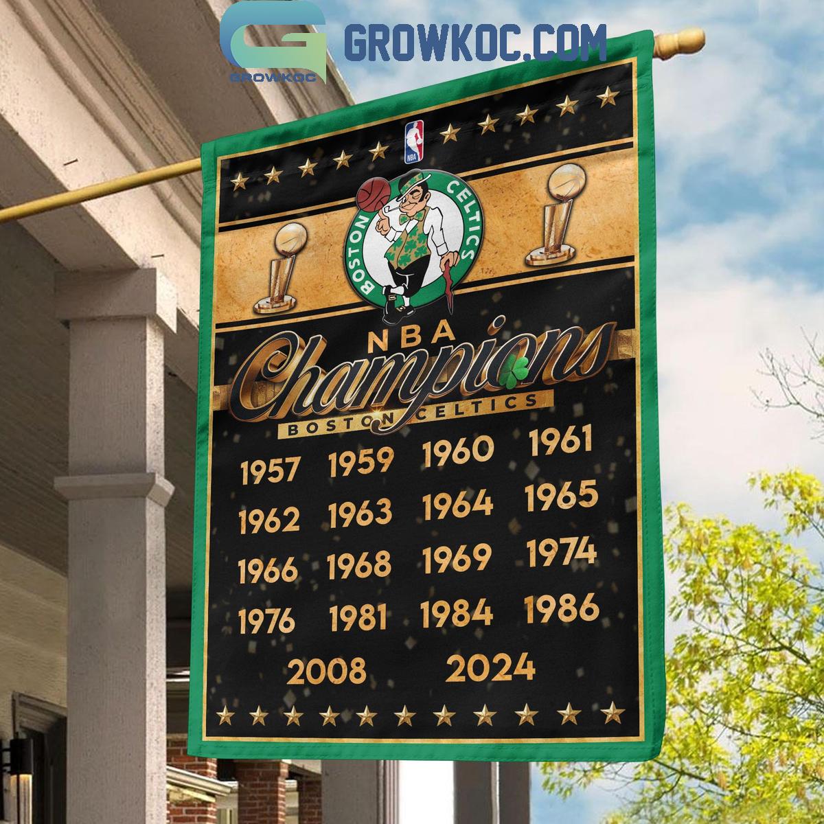 Boston Celtics NBA Champions 18 Times With Proud Fan House Garden Flag 1 q1p2t