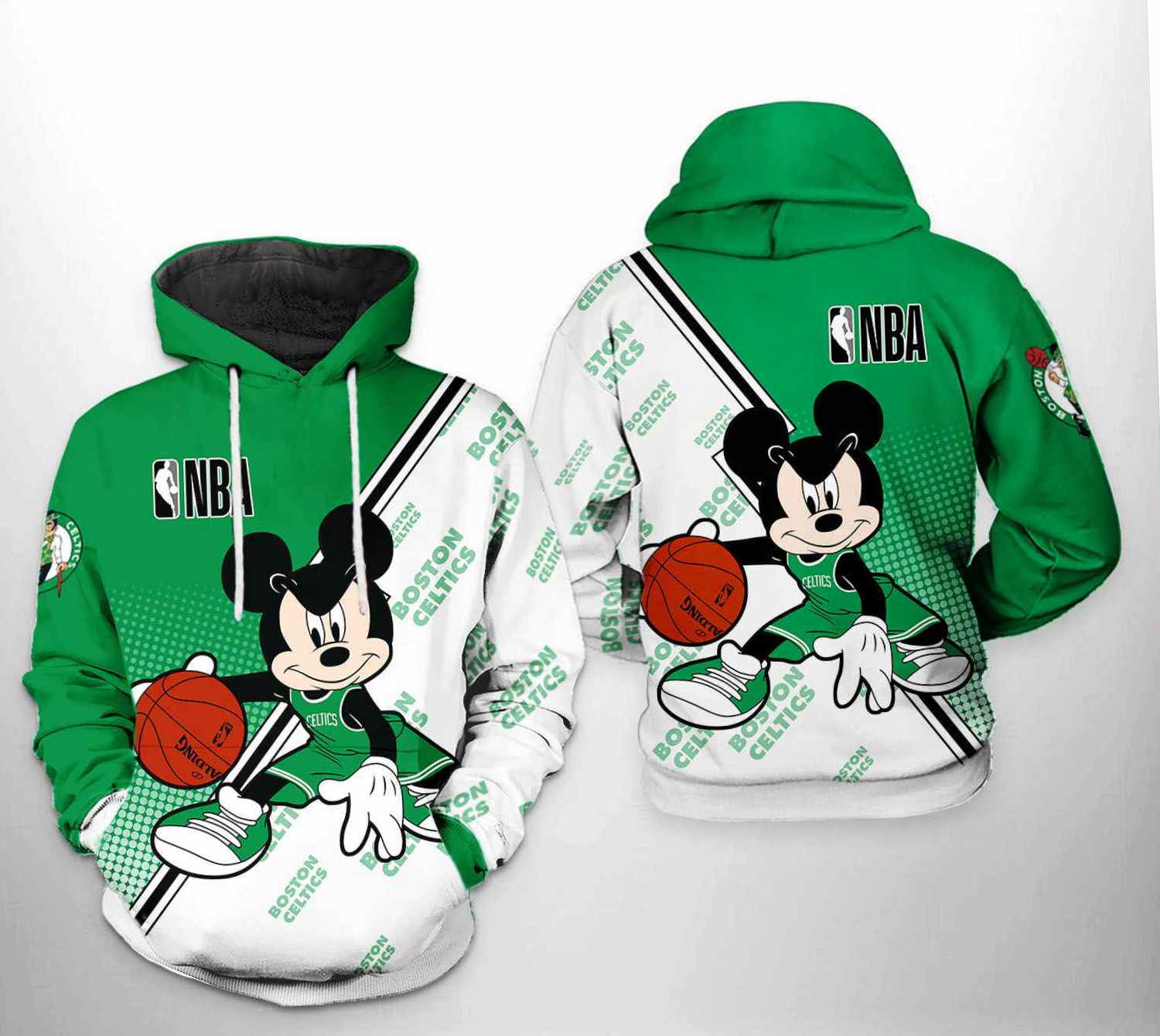 Boston Celtics Zipper Hoodie with Mickey Mouse Design Unique Style 0