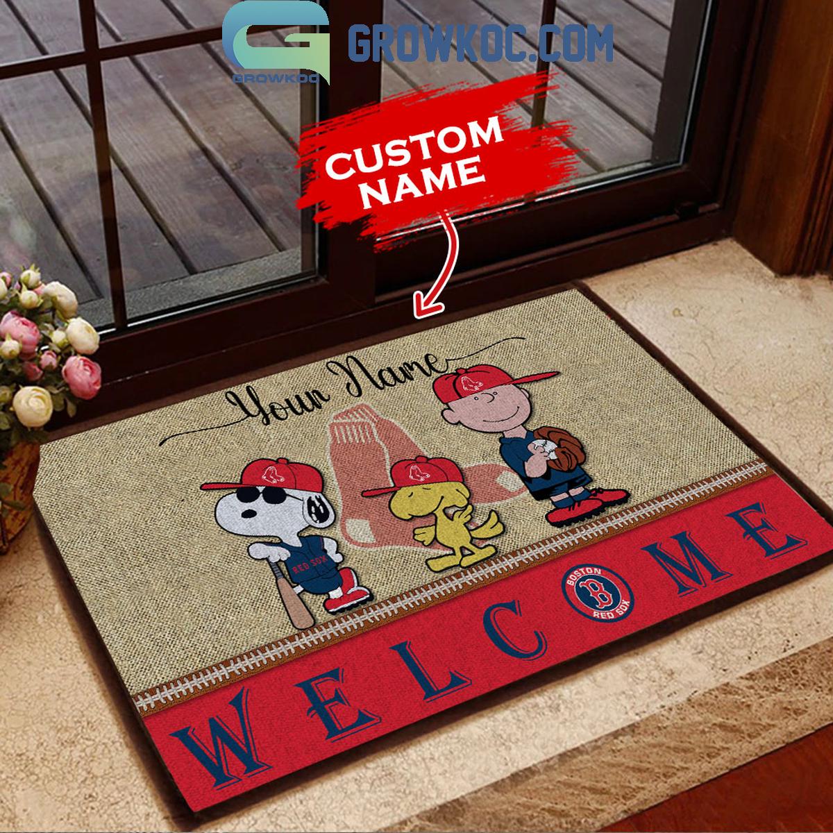 Boston Red Sox Snoopy Personalized Fan Doormats 1 ulRGZ