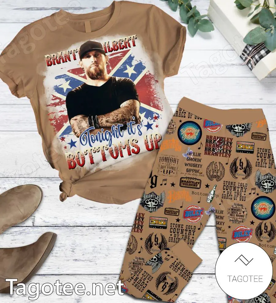 Brantley Gilbert Tonight Its Bottoms Up Confederate Flag Pajamas Set