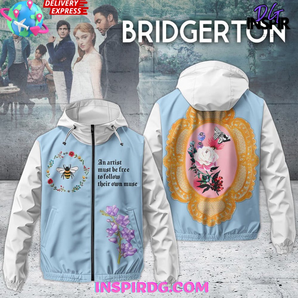 Bridgeton Bee White Windbreaker Outdoor Zipper Hoodie 1