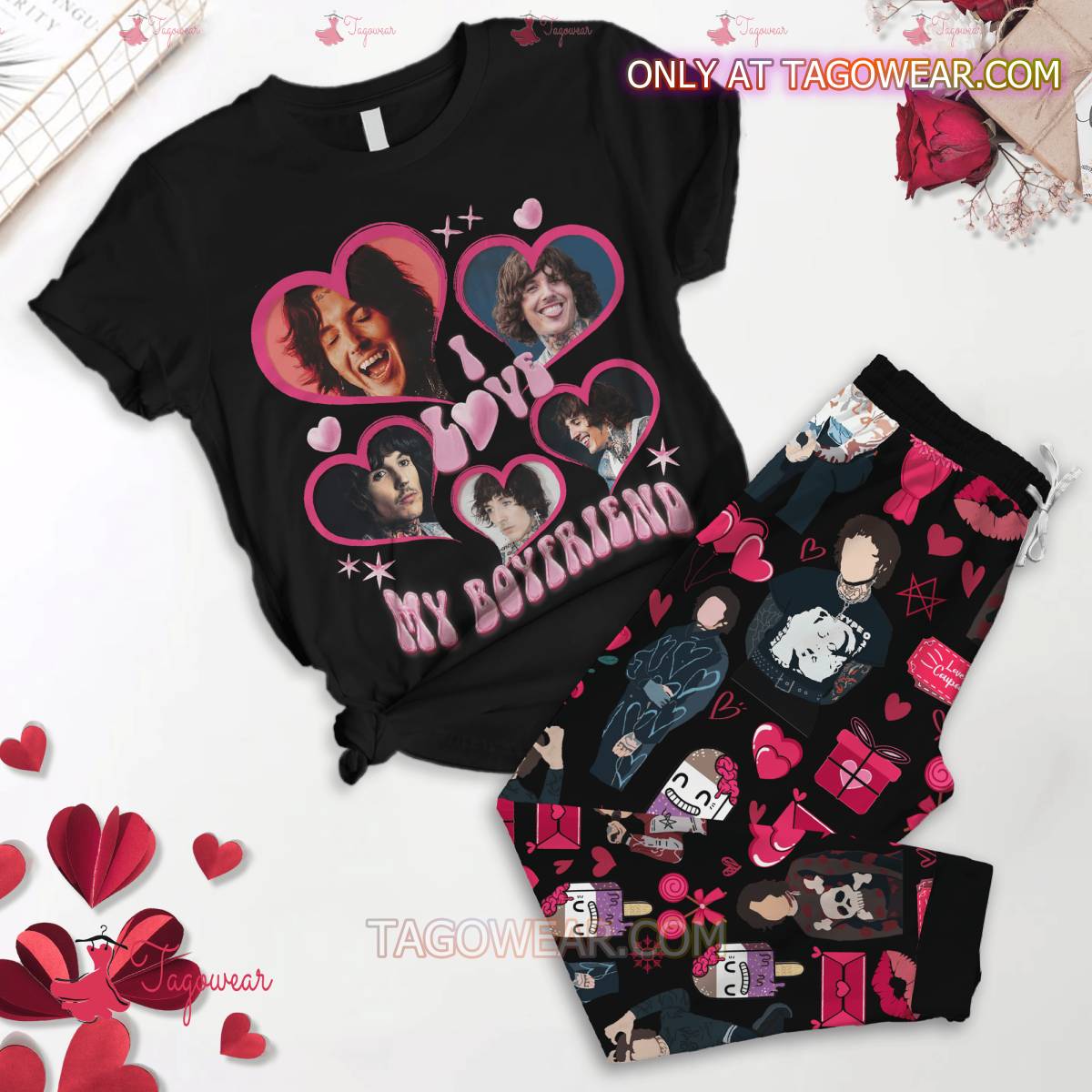 Bring Me The Horizon I Love My Boyfriend Valentine Pajamas Set