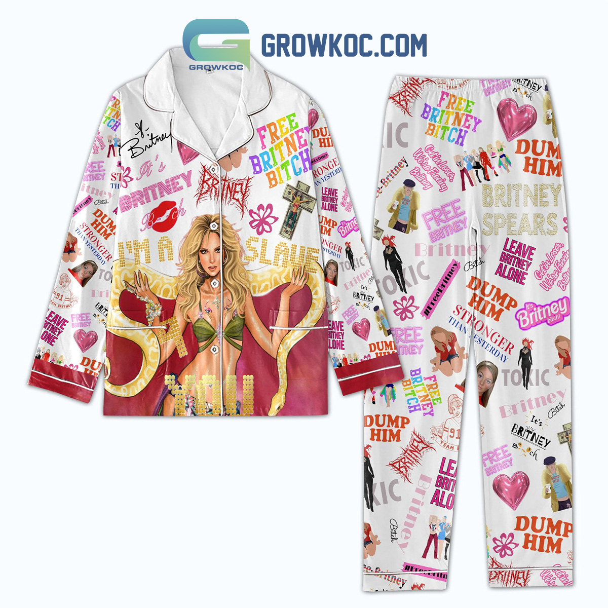 Britney Spears Free Britney Dump Him Polyester Pajamas Set2B1 trsml