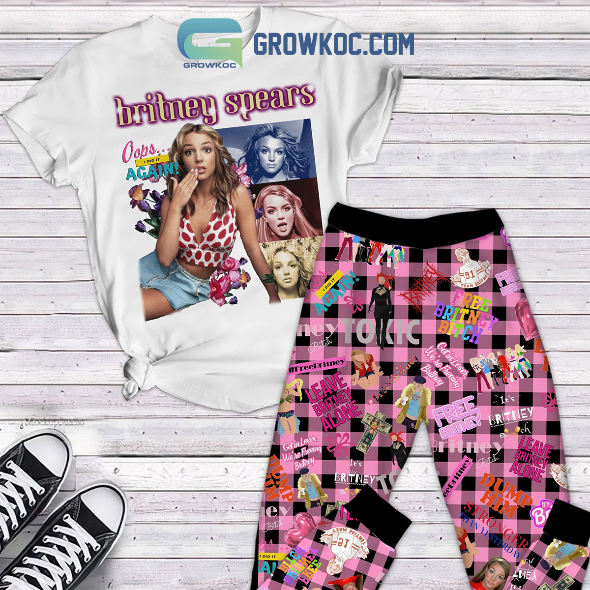 Britney Spears Oops I Did It Again Fleece Pajamas Set2B1 BBUuP