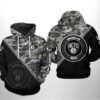 Brooklyn Nets NBA US Camo All Over Print Hoodie 3D 0