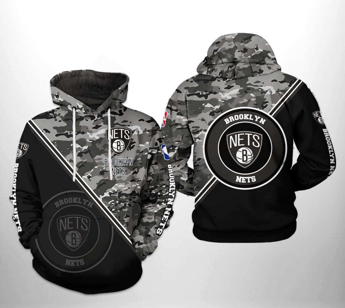 Brooklyn Nets NBA US Camo All Over Print Hoodie 3D 0