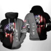 Brooklyn Nets NBA US Flag Skull All Over Print Hoodie 0