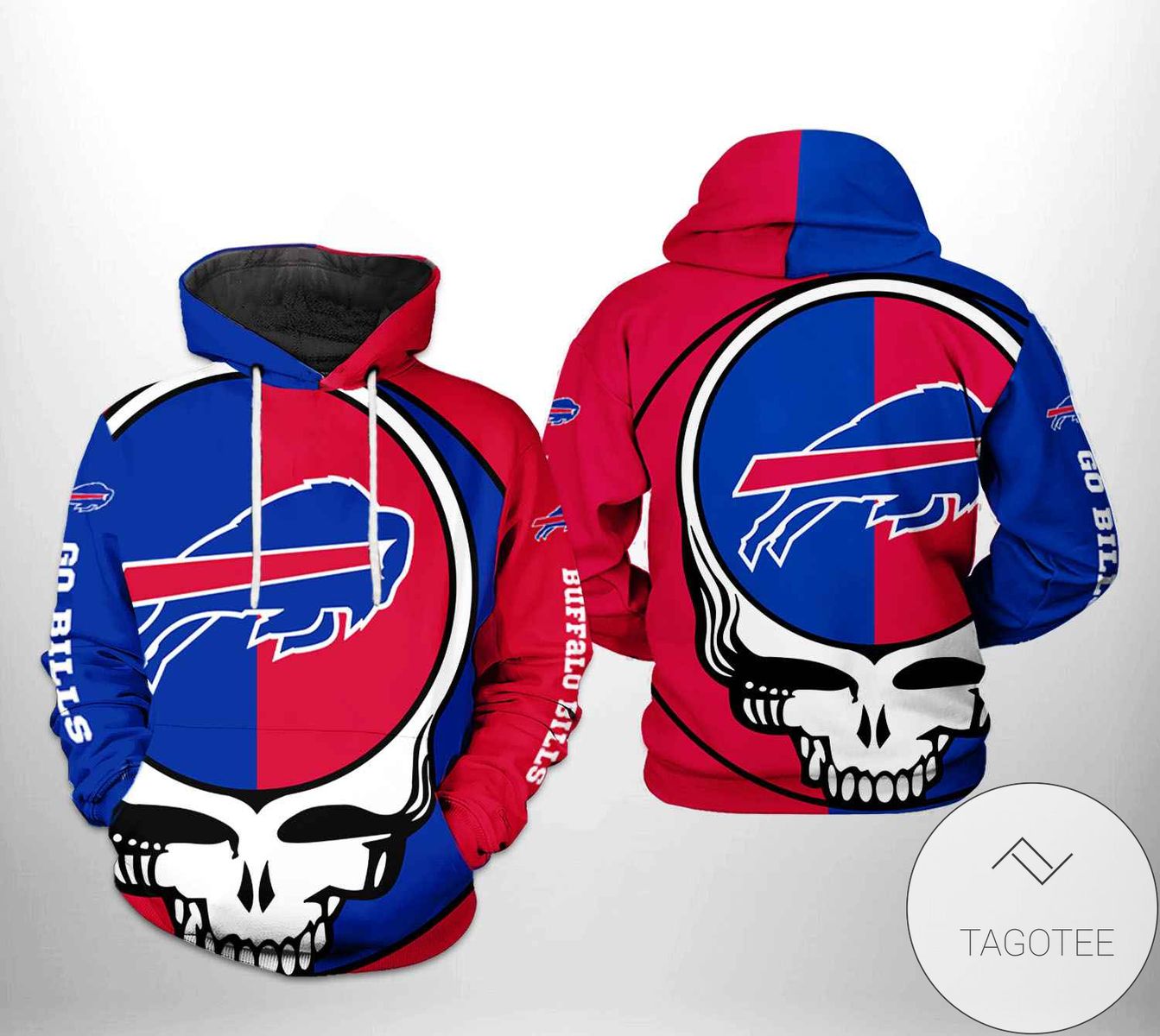 Buffalo Bills NFL Grateful Dead 3D Printed Hoodie Zipper Hooded Jacket