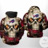 Buffalo Bills NFL Skull Team 3D Printed Hoodie Zipper Hooded Jacket