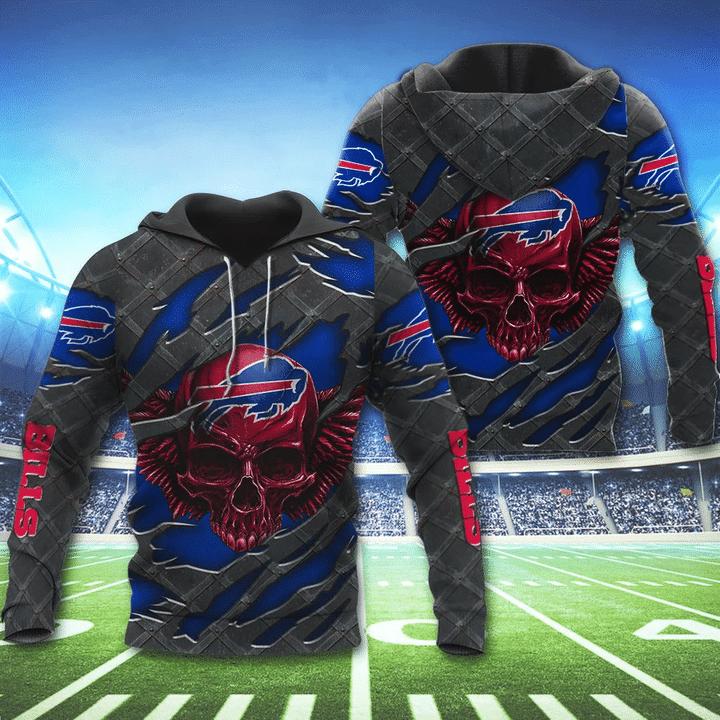 Buffalo Bills Skull 3D Hoodie Great Gift For Fans 0