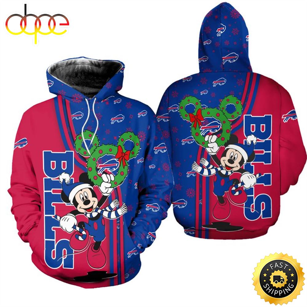 Buffalo Bills Christmas Mckey Football NFL All Over Print Hoodie Shirt