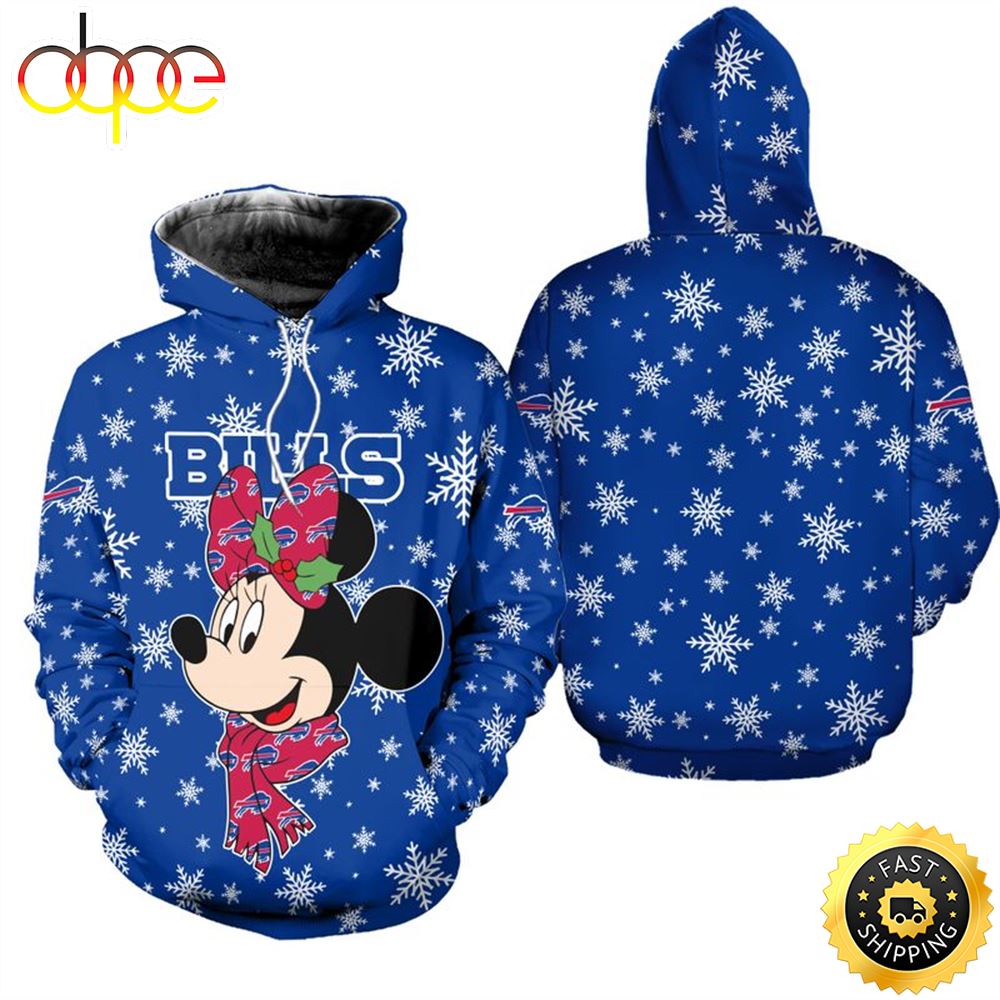 Buffalo Bills Christmas Minnie Mouse Football NFL All Over Print Hoodie Shirt