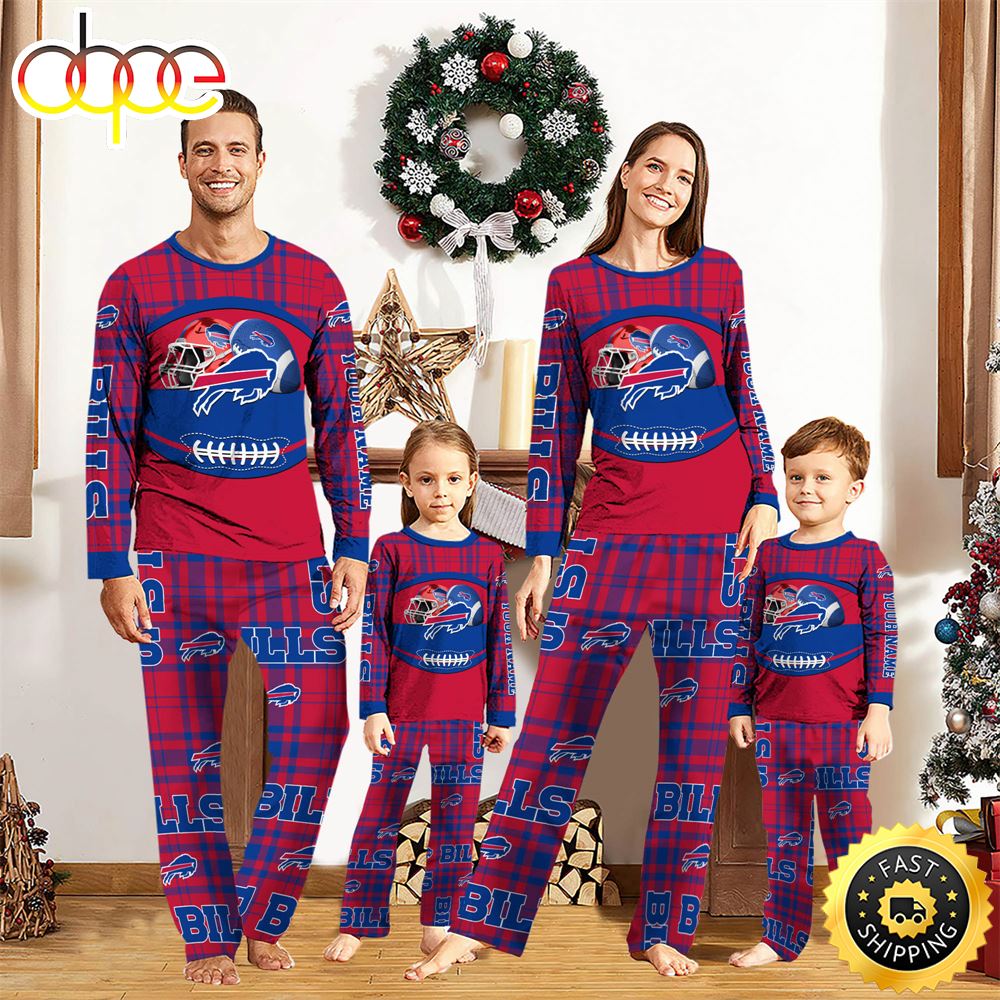 Buffalo Bills NFL Custom Your Name Football Team Pajamas kqgsh6