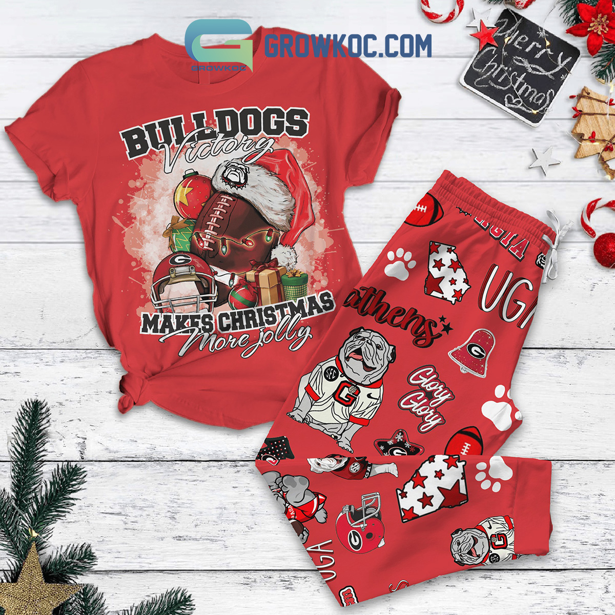 Bulldogs Victory Makes Christmas More Jolly Pajamas Set2B1 2fJLS