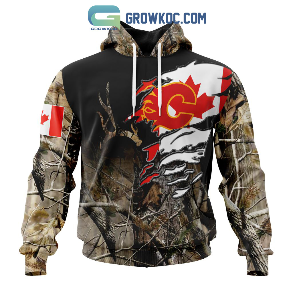 Calgary Flames NHL Special Camo Realtree Hunting Personalized Hoodie T Shirt2B1 2WHhg