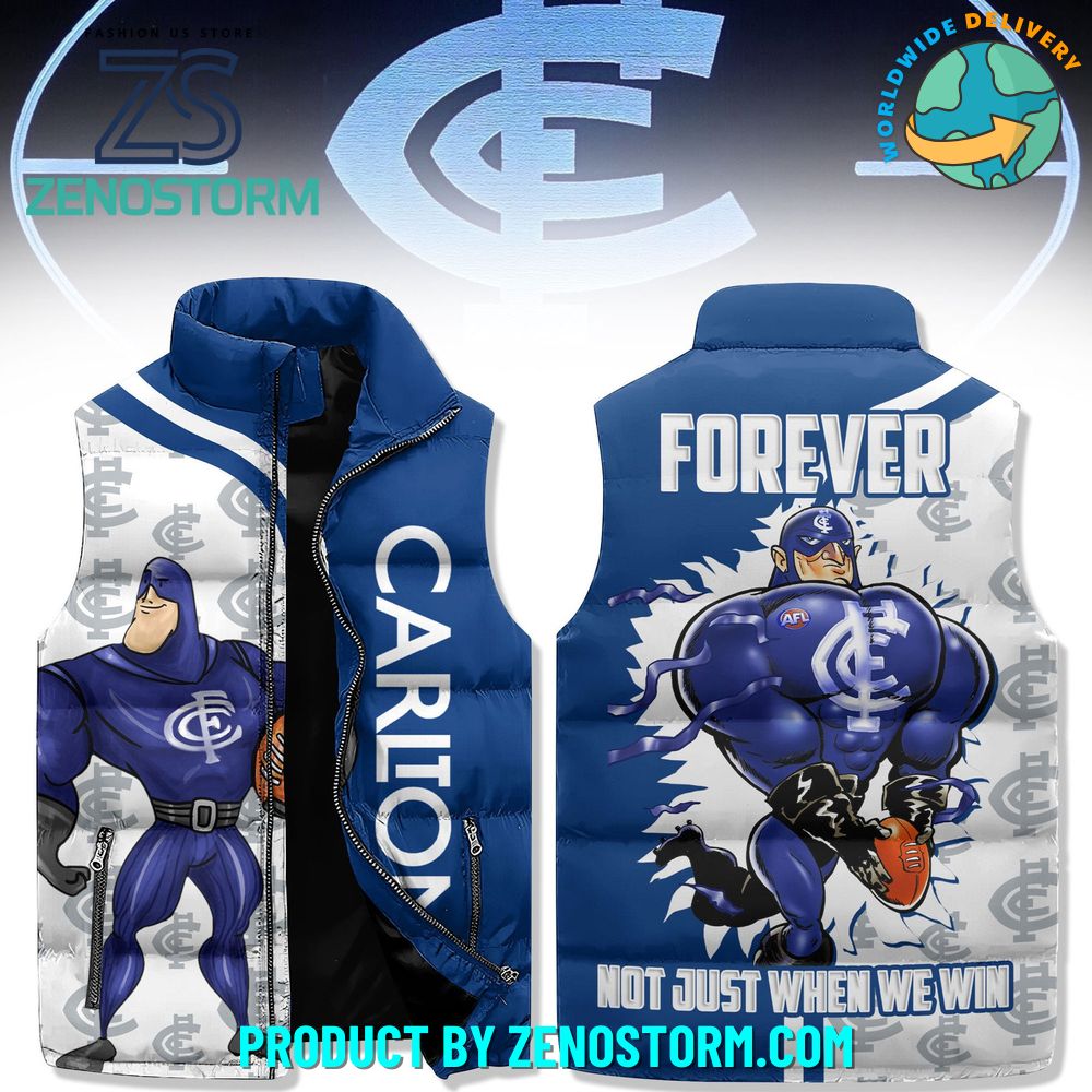 Carlton Blues AFL Forever Sleeveless Puffer Down Vest 1