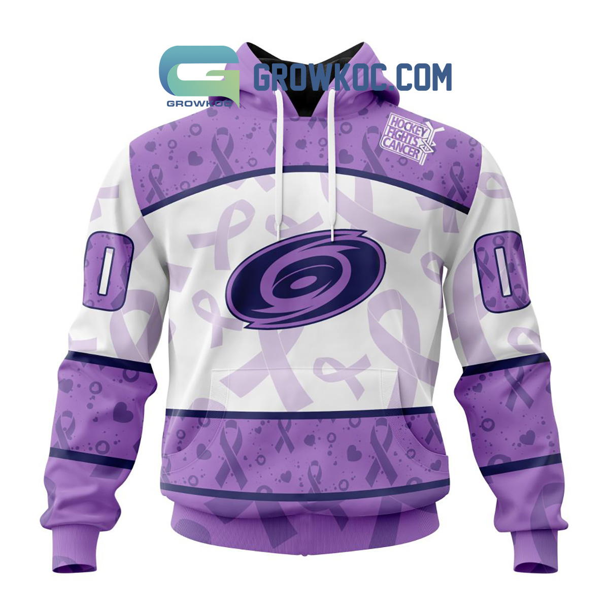 Carolina Hurricanes Lavender Fight Cancer Personalized Hoodie Shirts2B1 9ReiE