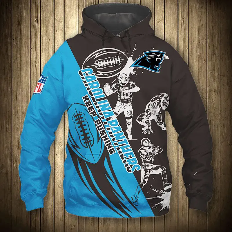Carolina Panthers Hoodie With CartoonInspired Player Design And Cute Zip Hoodie Print 0