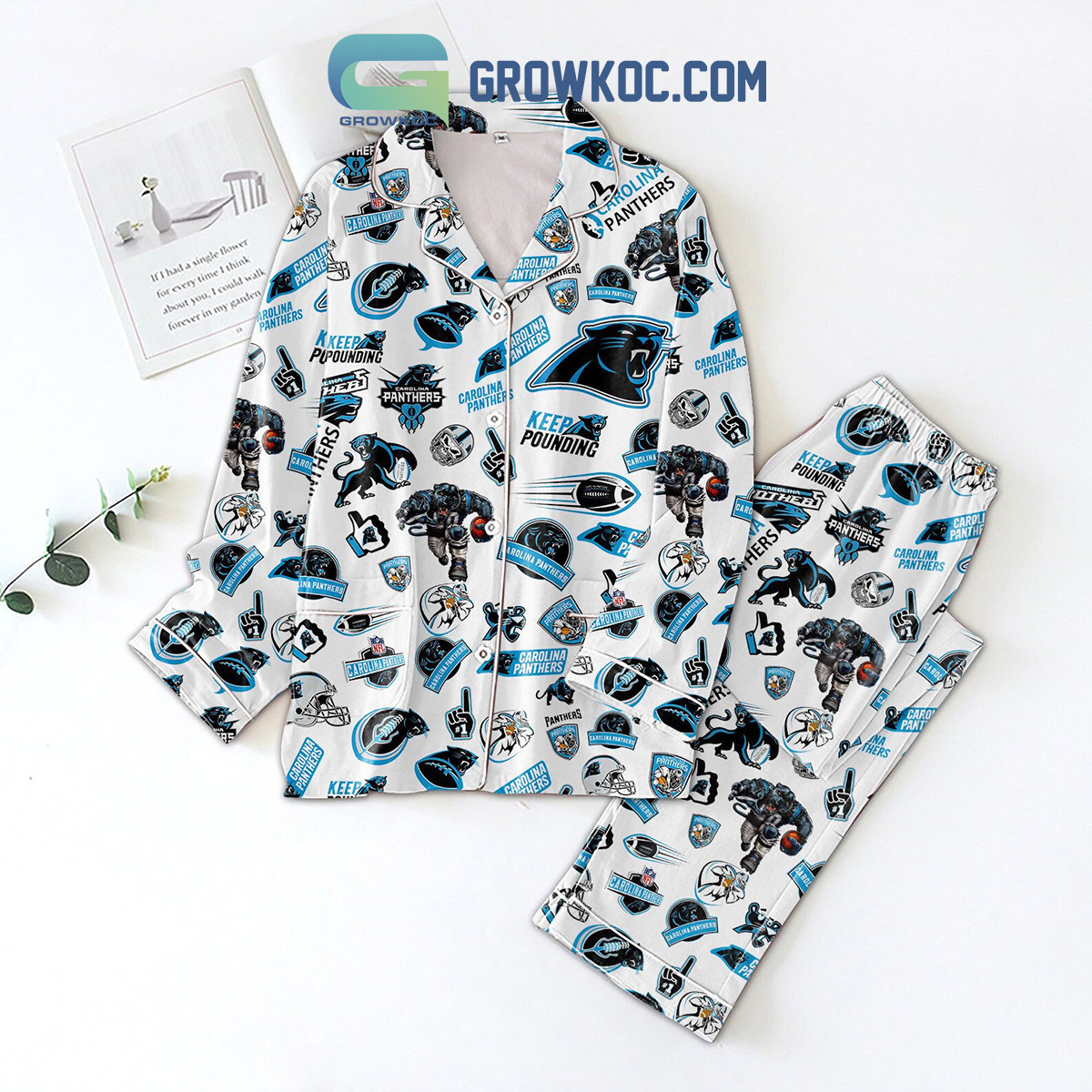 Carolina Panthers Keep Pounding Pajamas Set2B1 2Twlr