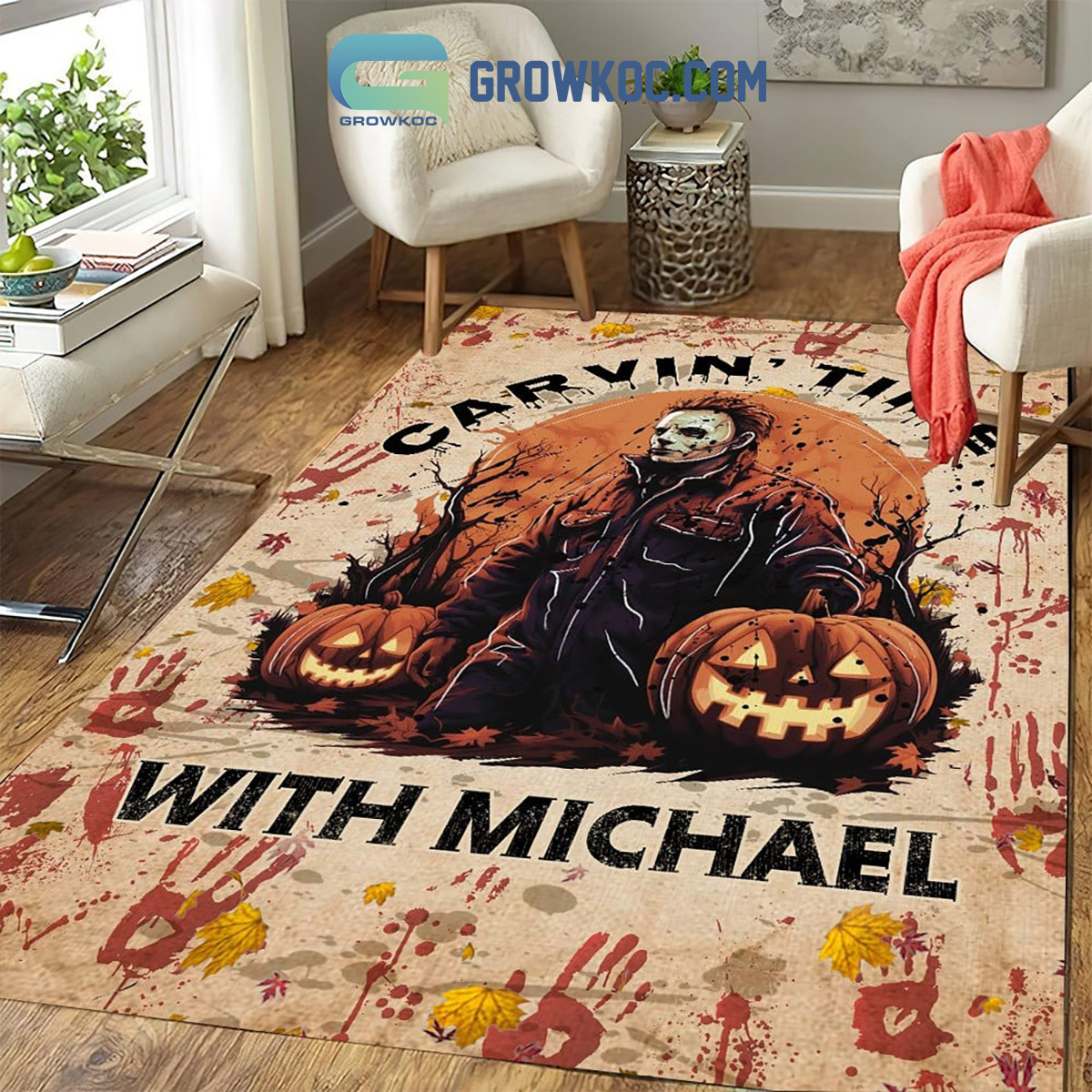 Carvin Time With Michael Myers Horror Movies Halloween Home Decor Rectangle Rug Carpet2B1 PdlfP