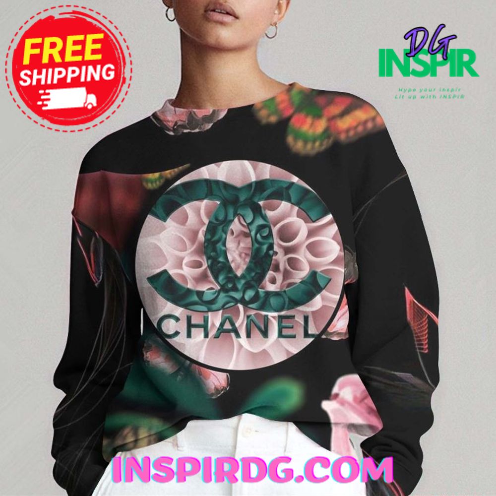 Chanel Butterfly Fluttering Elegance Visual Sweatshirt 1