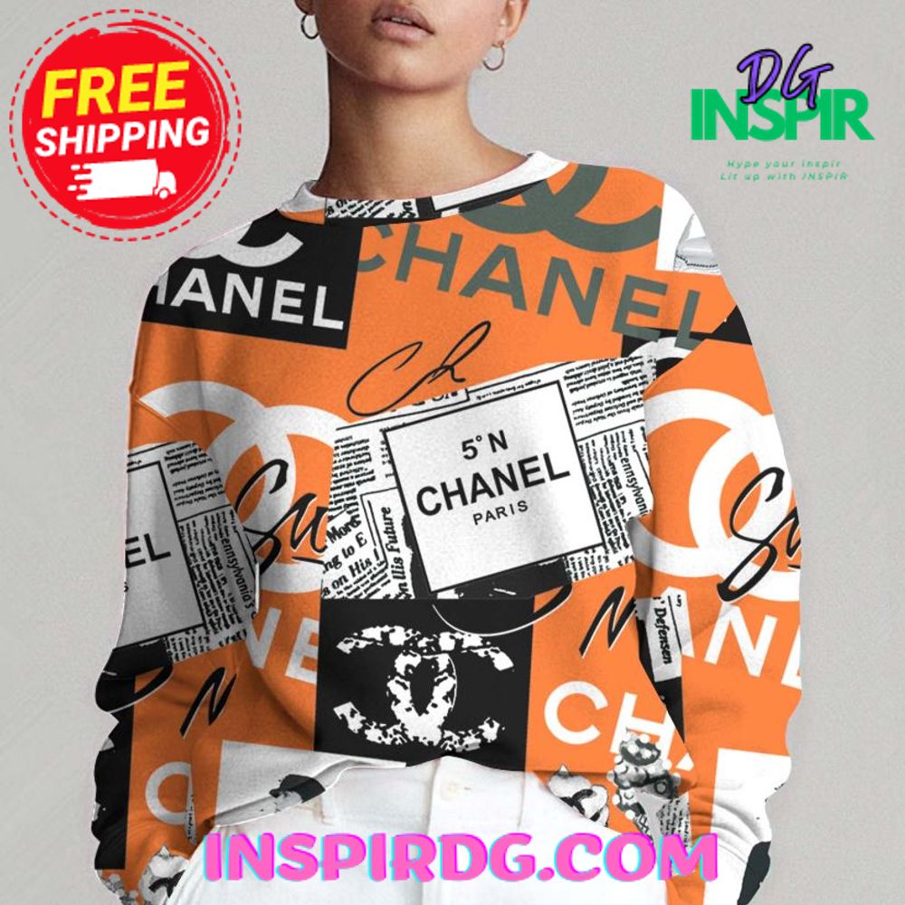 Chanel Limited Editon Orange Chic Camo Fusion Sweatshirt 1