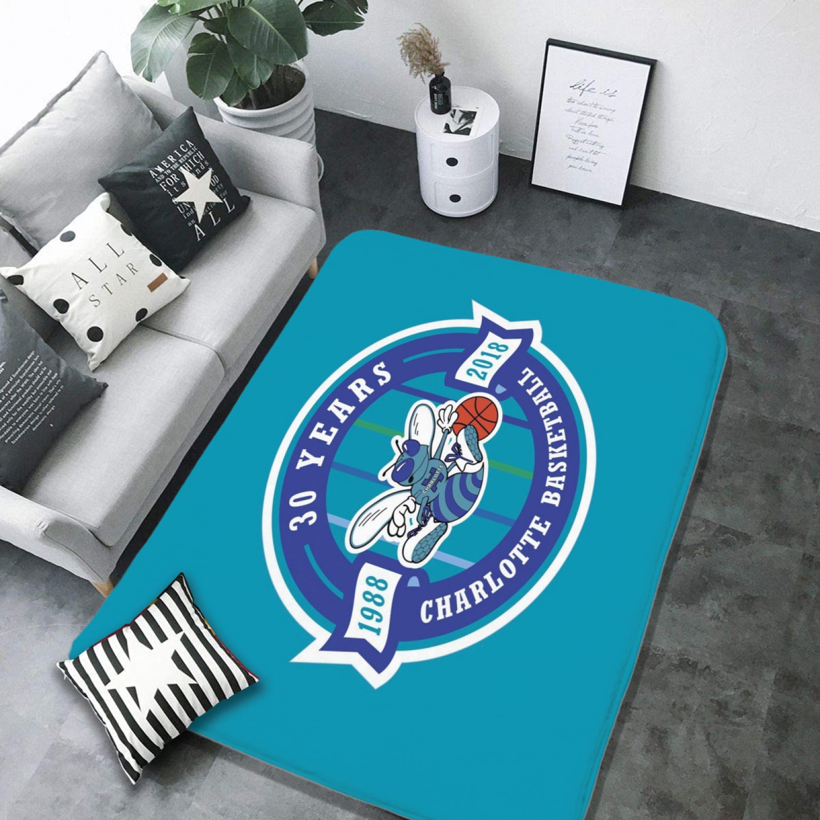Charlotte Basketball Hornets Carpet Living Room Bedroom Mats Kitchen Bathroom Rugs 2 fb9b2379 7947 436e b02e 2453d0c32ae9