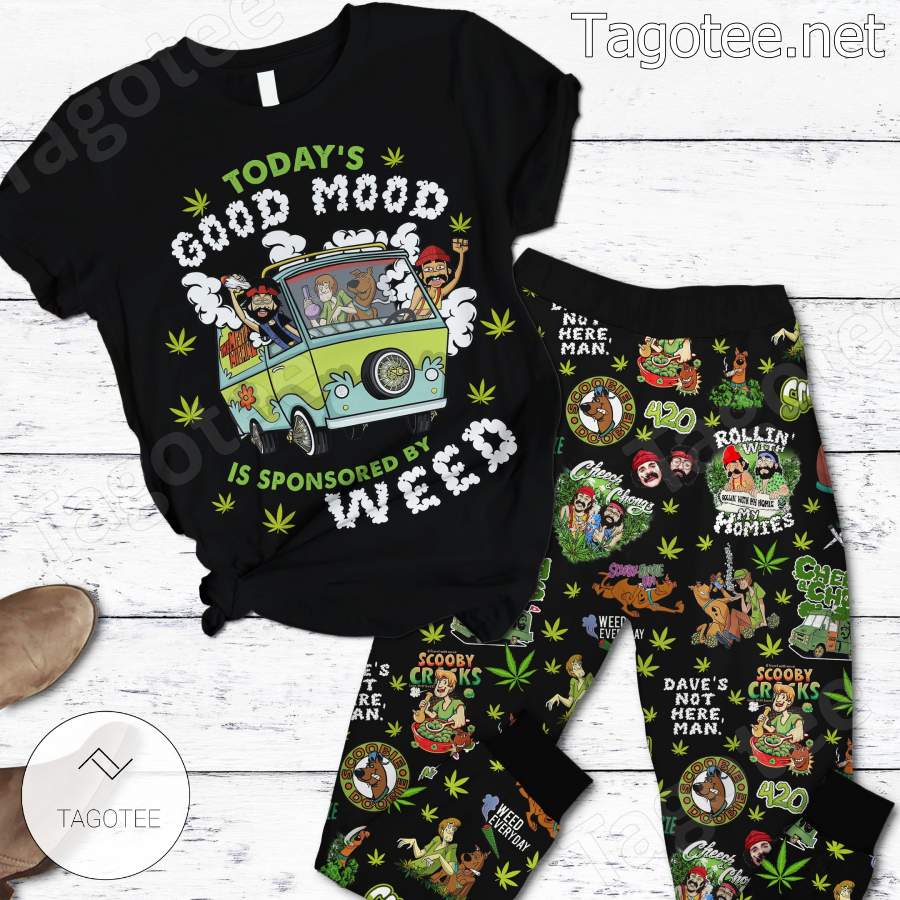 Cheech And Chong Scooby doo Todays Good Mood Is Sponsored By Weed Pajamas Set